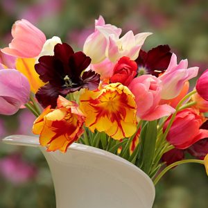 kolorowe kwiaty w wazonie